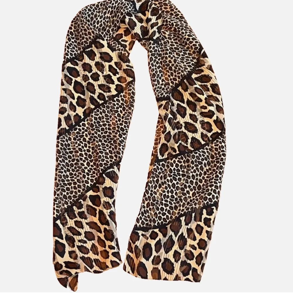 Vintage Federico Porta Scarf Made in Italy Leopard Animal Print Oblong Wrap